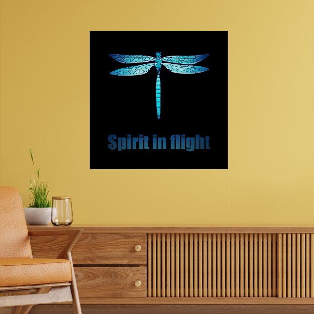 Blue Dragonfly i flygbeläggning Poster (Vardagsrum 2)