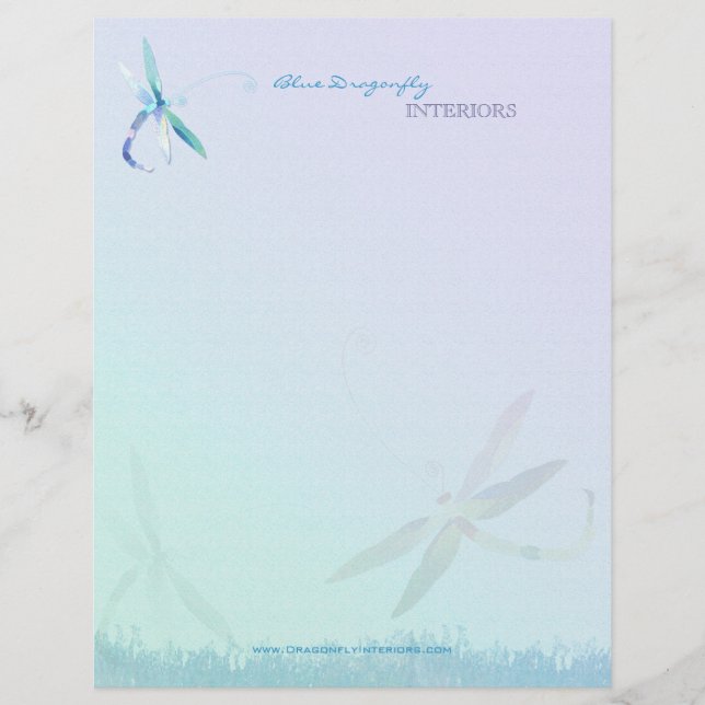Blue Dragonfly Inredingsdesign Business Brevhuvud (Framsida)