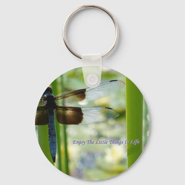 Blue Dragonfly Keychain Nyckelring (Framsida)