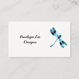 Blue Dragonfly Minimalist Classy Visitkort
