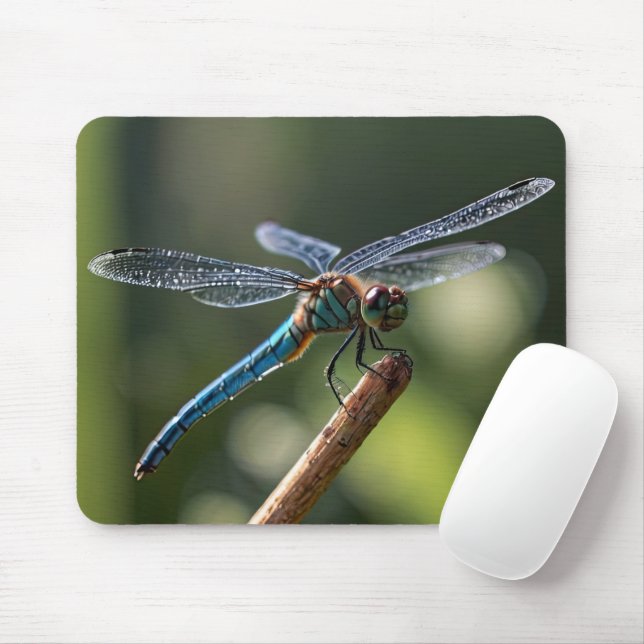Blue Dragonfly Musmatta (Med mus)