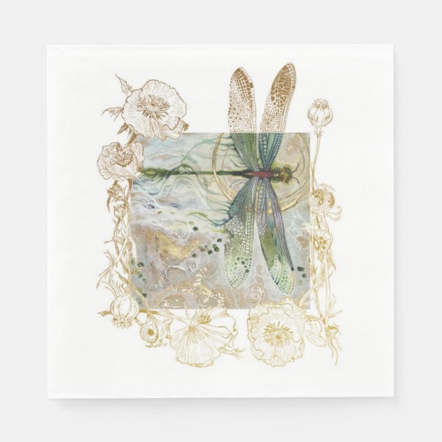 Blue Dragonfly Napkin Pappersservett (Framsidan)