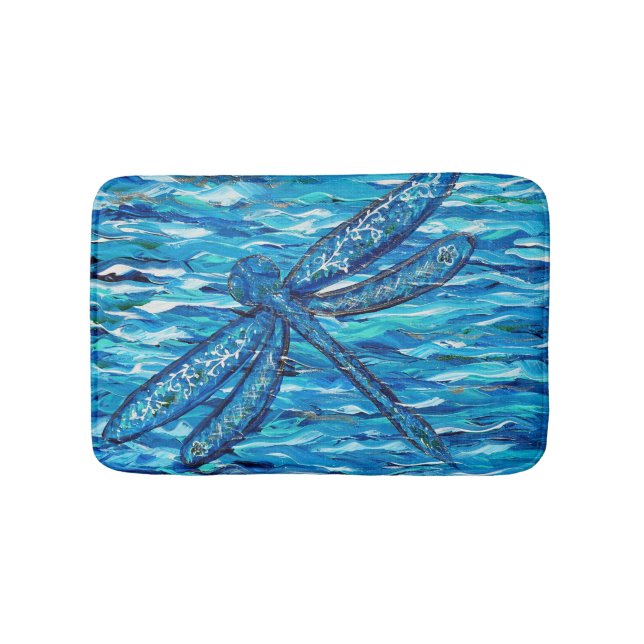 Blue Dragonfly Painting Badrumsmatta (Framsidan)