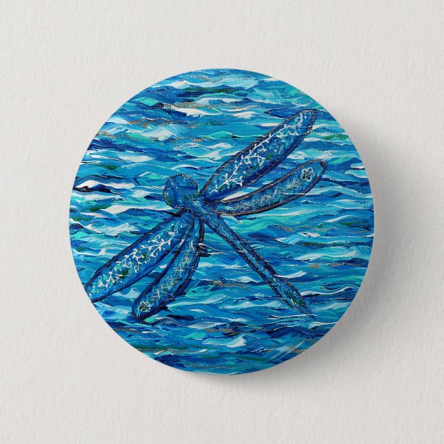 Blue Dragonfly Painting Knapp (Framsida)
