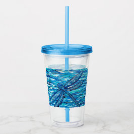 Blue Dragonfly Painting Take Away Mugg