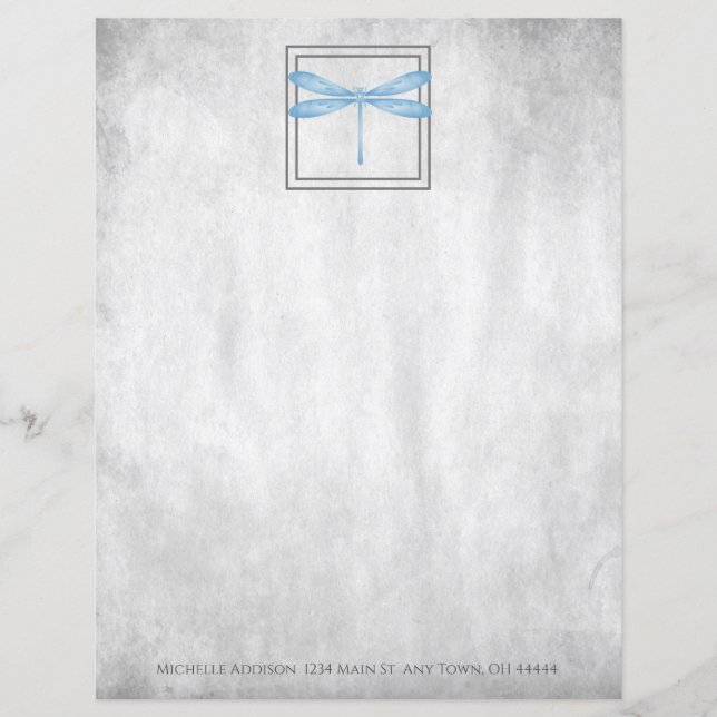 Blue Dragonfly Personlig Papprare Lakan (Framsida)