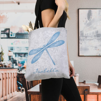 Blue Dragonfly Personlig Tote Bag Tygkasse