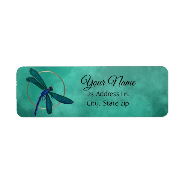 Blue Dragonfly Return-adressetikett Returadress Etikett (Framsidan)