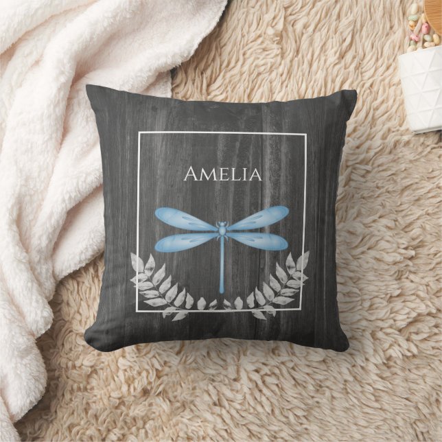 Blue Dragonfly Rustic Dekorativ kudde (Filt)