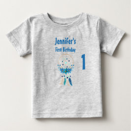 Blue Dreamcatcher Snyggt Boho Design Birthday T Shirt