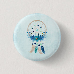 Blue Dreamcatcher Snyggt Boho Design Knapp