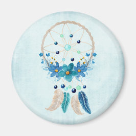 Blue Dreamcatcher Snyggt Boho Design Magnet