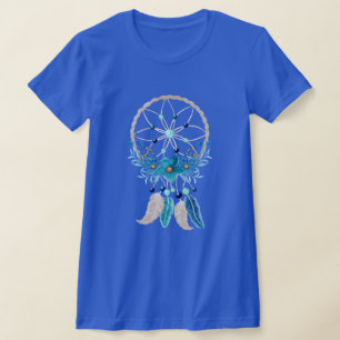 Blue Dreamcatcher Snyggt Boho Design T Shirt
