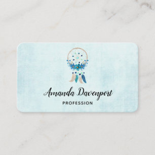 Blue Dreamcatcher Snyggt Boho Design Visitkort
