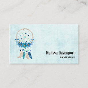 Blue Dreamcatcher Snyggt Boho Stil Visitkort