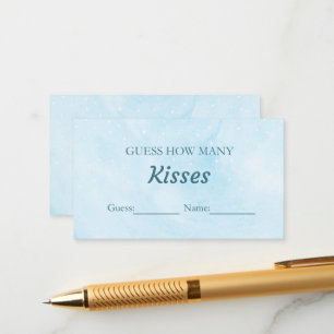 Blue Dreamy Gissa Hur Många Puss Bröllopsspel Tilläggskort