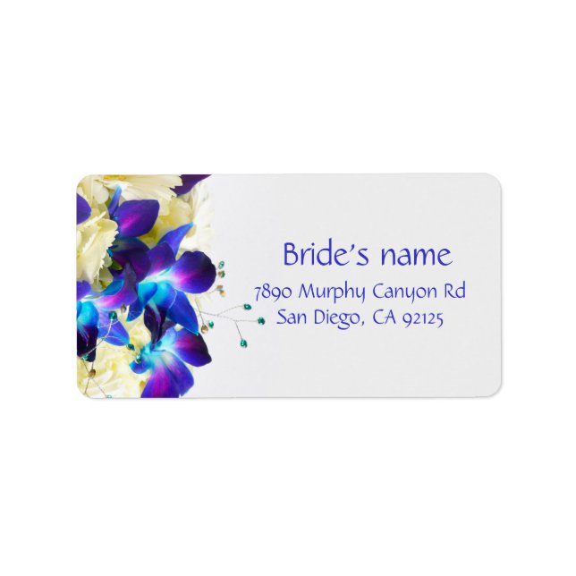 Blue Dreamy Romantic Bouquet-adressetikett Adressetikett (Framsidan)
