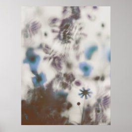 Blue Dreamy Soft Wildblommor Poster