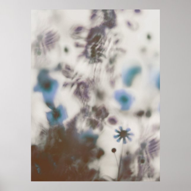 Blue Dreamy Soft Wildblommor Poster (Framsidan)