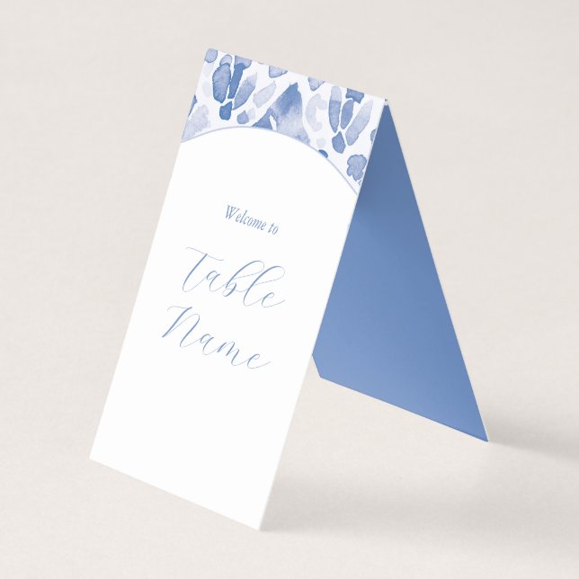Blue Dreamy Table Markers Kort (Framsida)