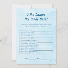 Blue Dreamy Vem känner till Bride Best Game Cards Inbjudningar