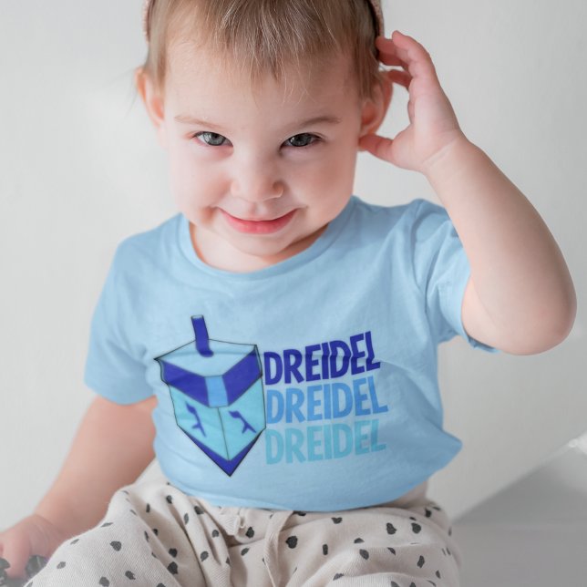 Blue Dreidel Hanukkah Småbarn Tee Shirt (Skapare uppladdad)