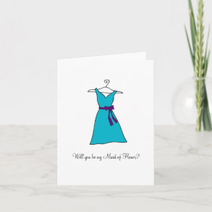Blue Dress, är du min Maid of honor? Inbjudan
