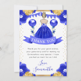 Blue Dress Blonde Hairprincess Quinceanera Tack Kort
