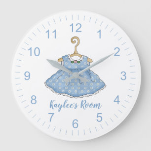 Blue Dress på Hanger Wall Clock Stor Klocka