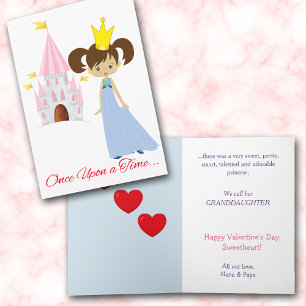 Blue Dress Princess Granddottine Valentine Helgkort