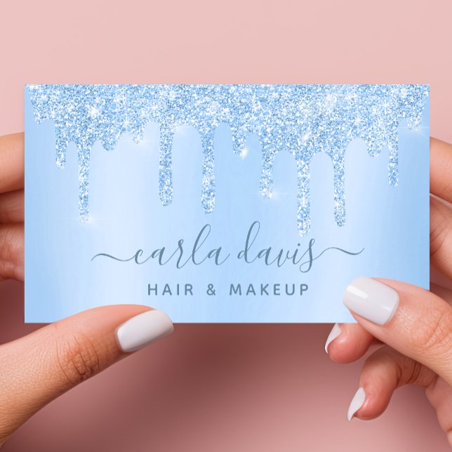 Blue Drips Sparkle Lash Salon Sminkartist Visitkort (Skapare uppladdad)