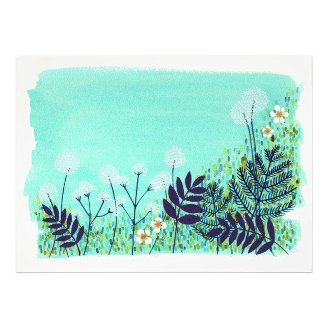 Blue Dusk Dreamscape Garden Ligcape Scene Fototryck (Framsidan)