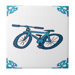 Blue Dutch Bicycle Kakelplatta