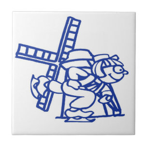 Blue Dutch Boy Kvarn Kakelplatta