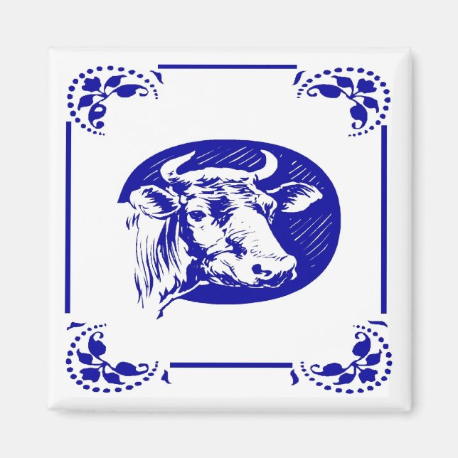 Blue Dutch Cow Magnet (Framsidan)