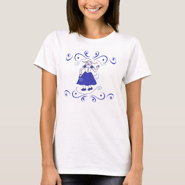 Blue Dutch Delft look Tee (Framsida)