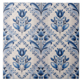 Blue Dutch Delft Pattern Kakelplatta