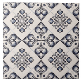 Blue Dutch Delft Pattern Kakelplatta