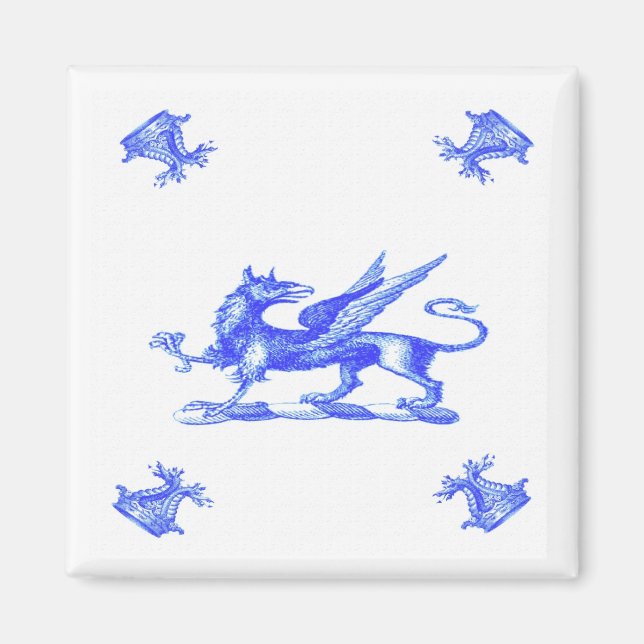 Blue Dutch Griffon Old Magnet (Framsidan)