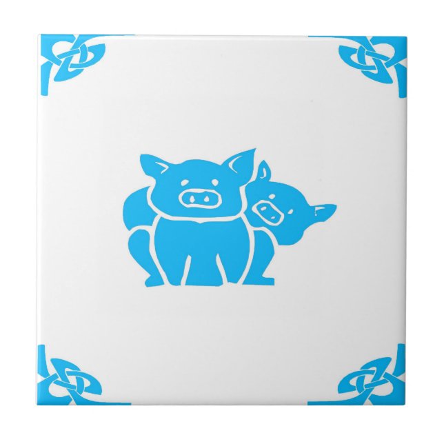 Blue Dutch Grisar Delft look Kakelplatta (Framsidan)