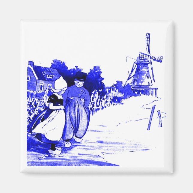 Blue Dutch Kids Magnet (Framsidan)