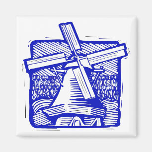 Blue Dutch Kvarn Magnet