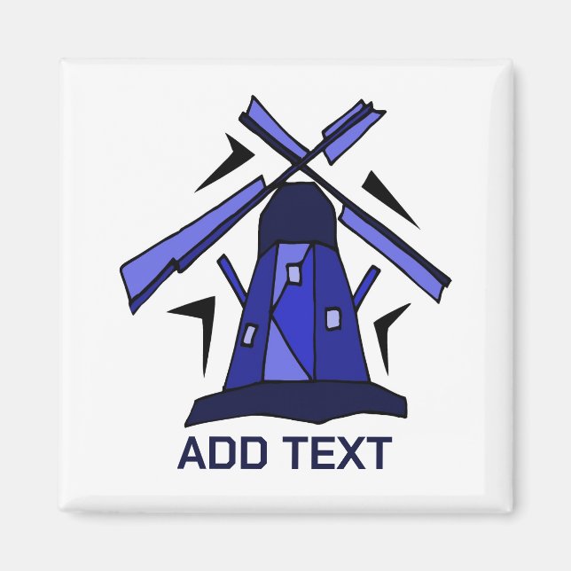 Blue Dutch Kvarn Magnet (Framsidan)