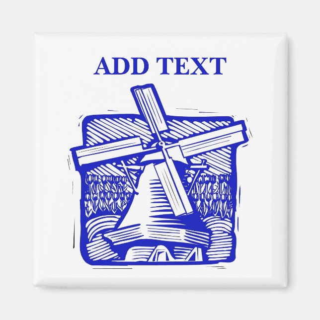Blue Dutch Kvarn Magnet (Framsidan)