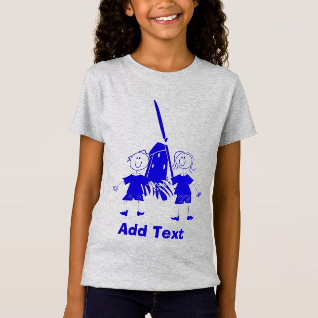 Blue Dutch Stick Kids T-Shirt (Framsida)