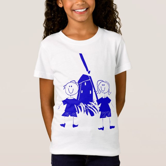 Blue Dutch Stick Kids Tee (Framsida)