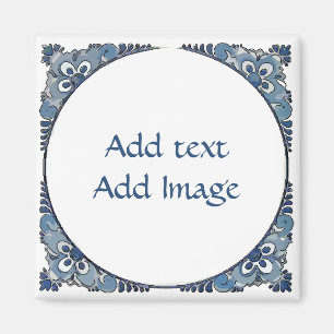 Blue Dutch Titta, lägg till text, Magnet