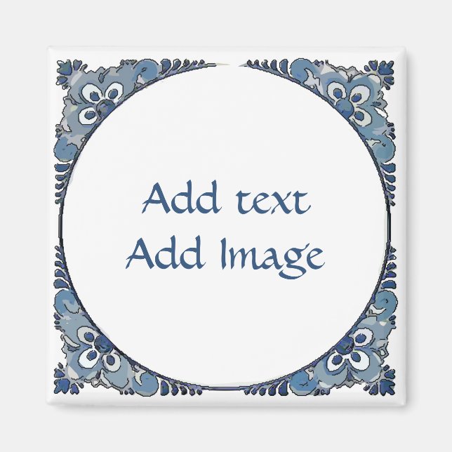 Blue Dutch Titta, lägg till text, Magnet (Framsidan)