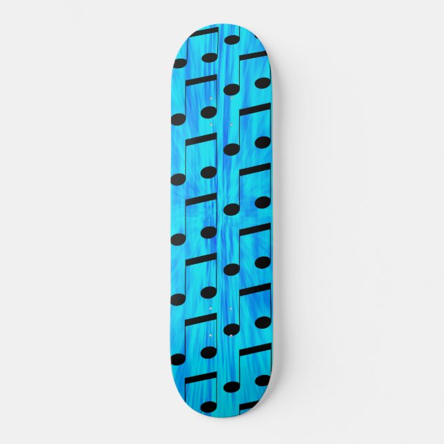 Blue Dyed Musik noter, Mini Skateboard Bräda 18,5 Cm (Framsida)
