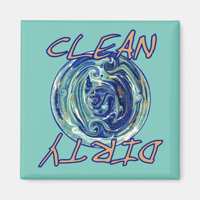 Blue Earth Abstrakt Dishwasher Magnet (Framsidan)